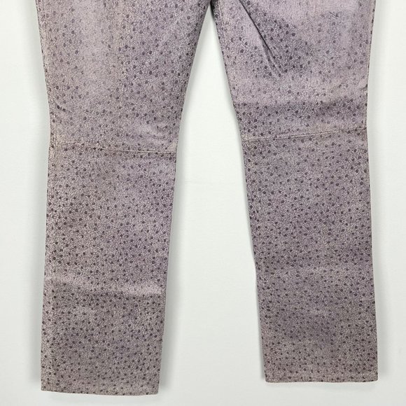 Vintage B Lucid Leather Pants Purple Speckled Print High Waist size 9 Junior - Picture 9 of 13